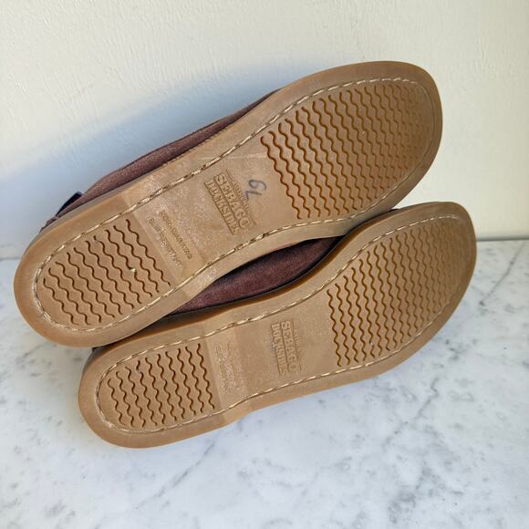 Sebago Women’s Shearling Lined Suede Moccasin Boots – Size 9 Burgundy - Picture 7 of 11